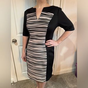 Curvy sexy black and light pink dress